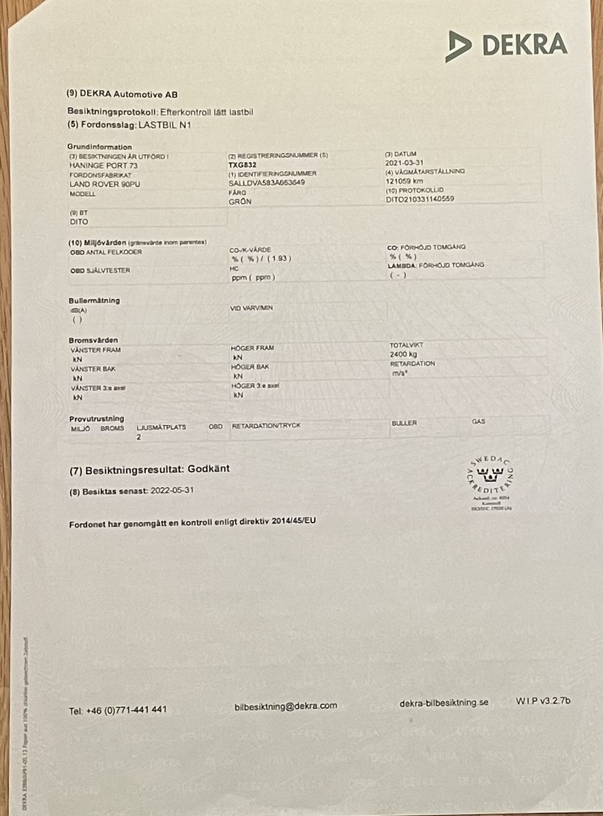 Dokumentation för 2003 Land Rover Defender TD5 90 Pickup (2)