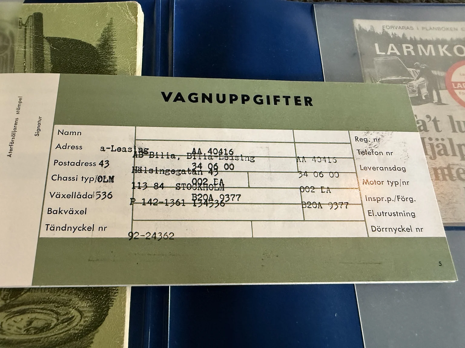 Documentation for 1970 Volvo 142 2.0 Automatic (11)