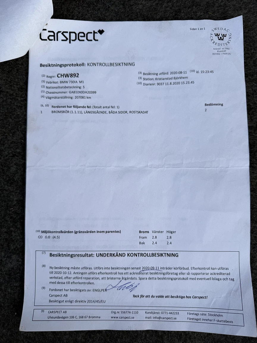 Dokumentation för 1992 BMW 730iA (6)