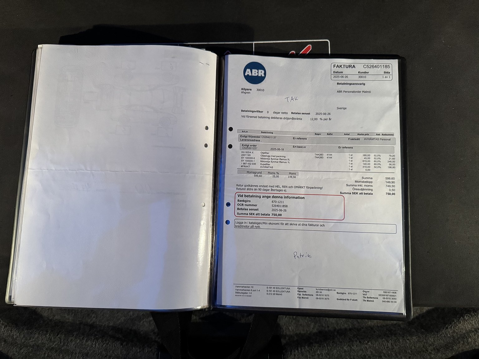 Dokumentation för 2001 BMW 325IA CAB