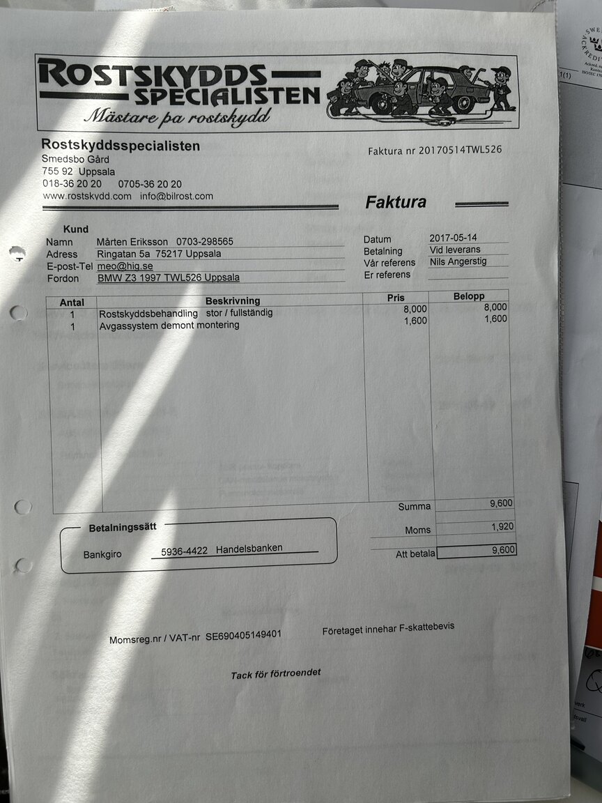 Dokumentation för 1999 BMW Z3 2.8i (2)