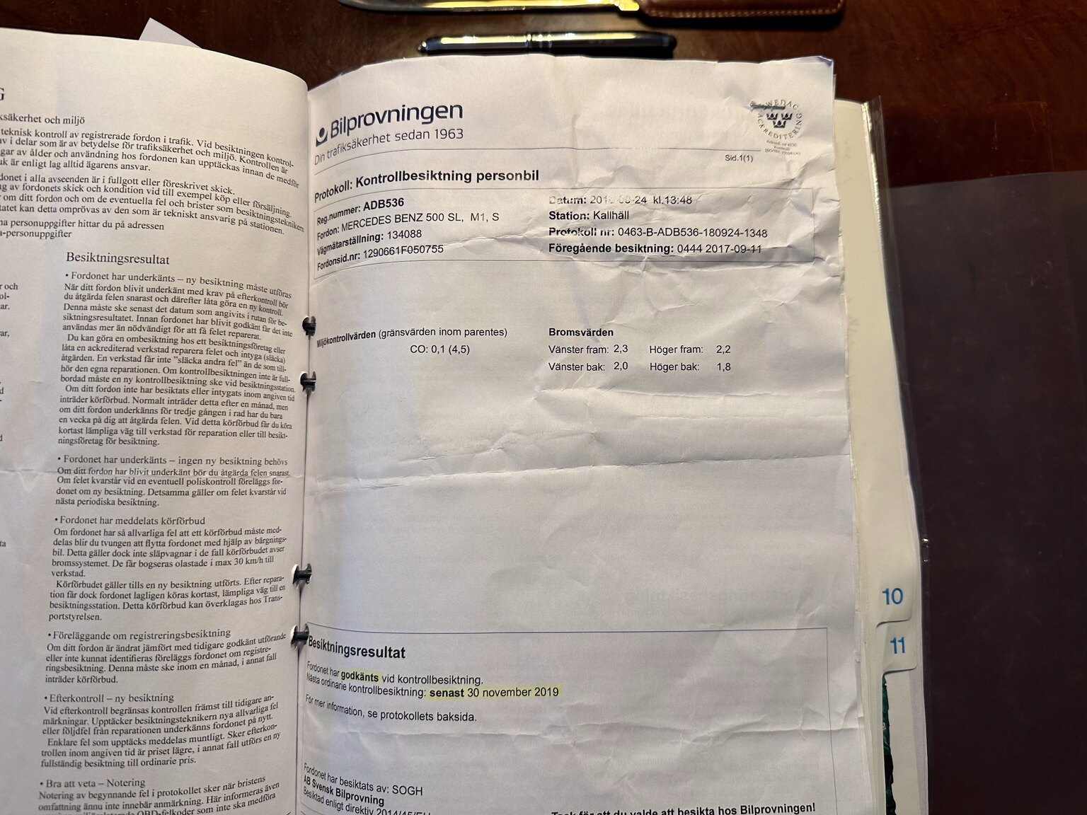 Dokumentation för 1992 Mercedes-Benz SL 500