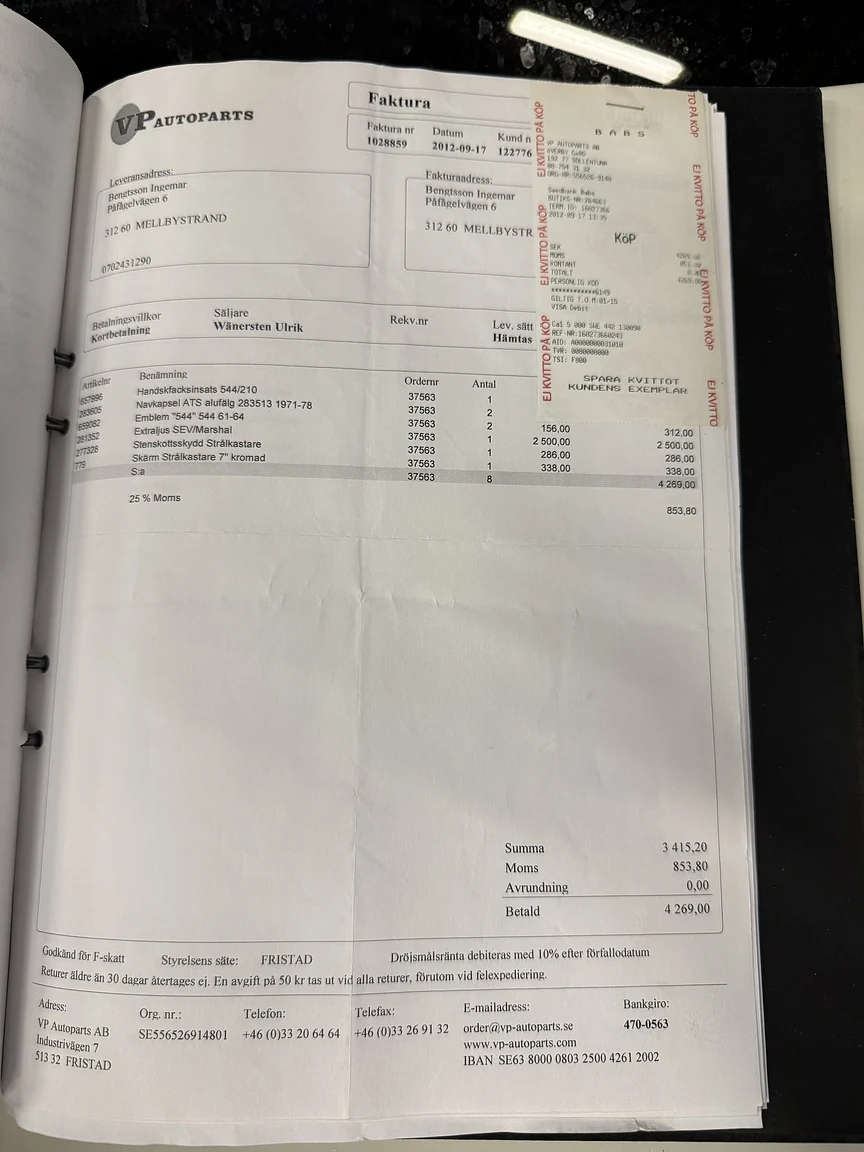 Documentation for 1961 Volvo PV544C Sport (36)