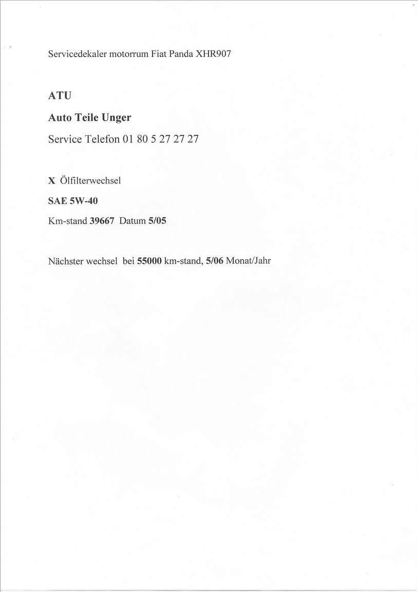 Dokumentation för 1996 Fiat Panda CLX Selecta Tetto Apribile
