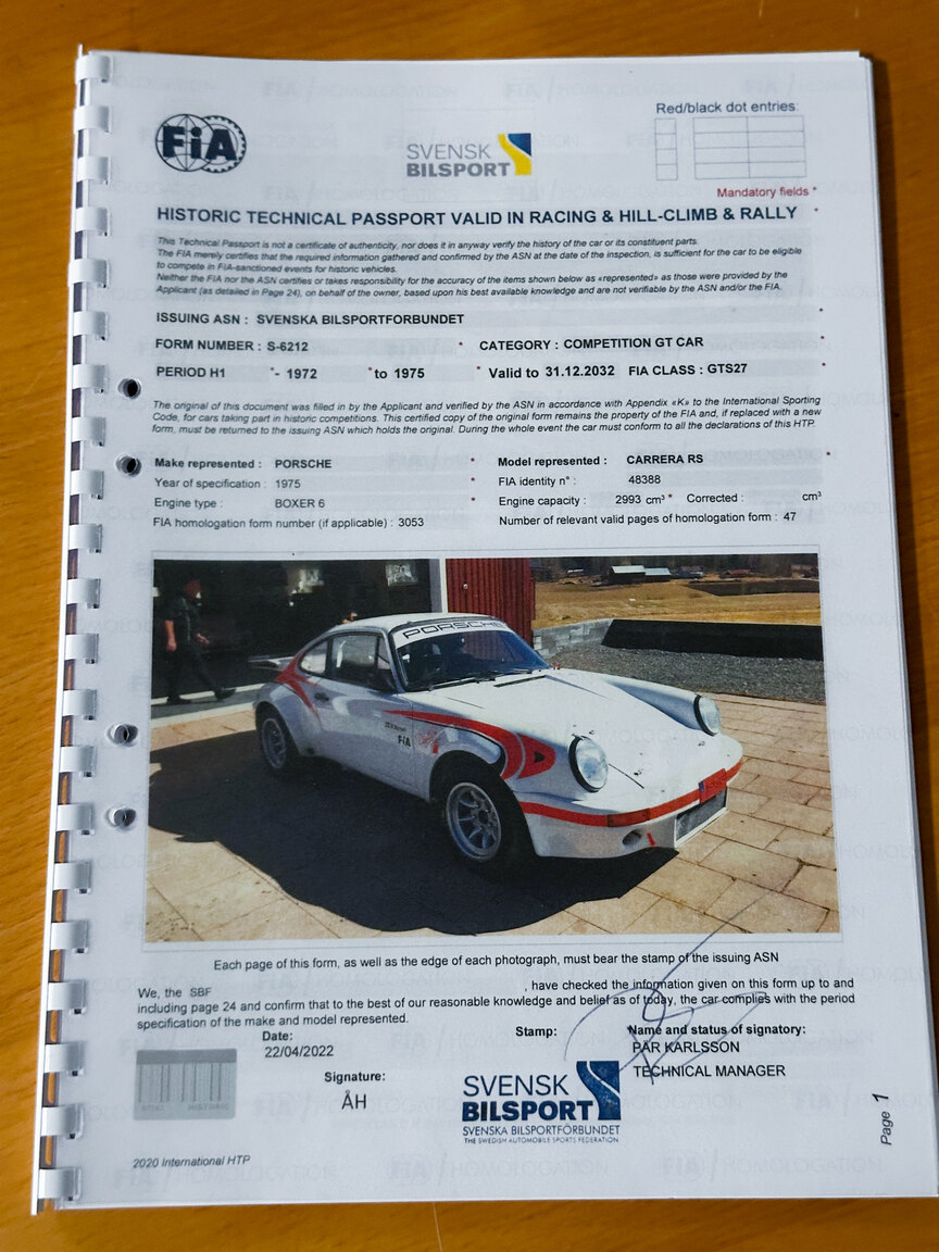 Dokumentation, 1977 Porsche 911 RSR Rallycar