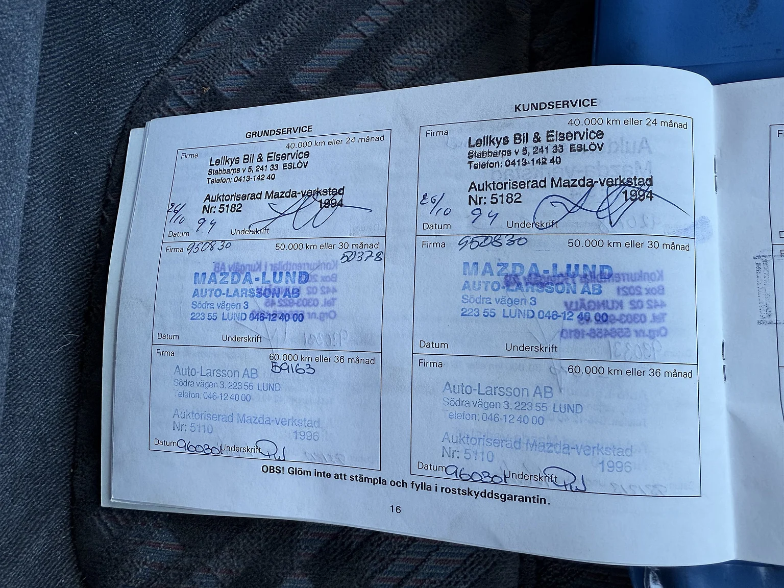 Dokumentation för 1992 Mazda 626 Hatchback 2.5 V6 Automatic (9)