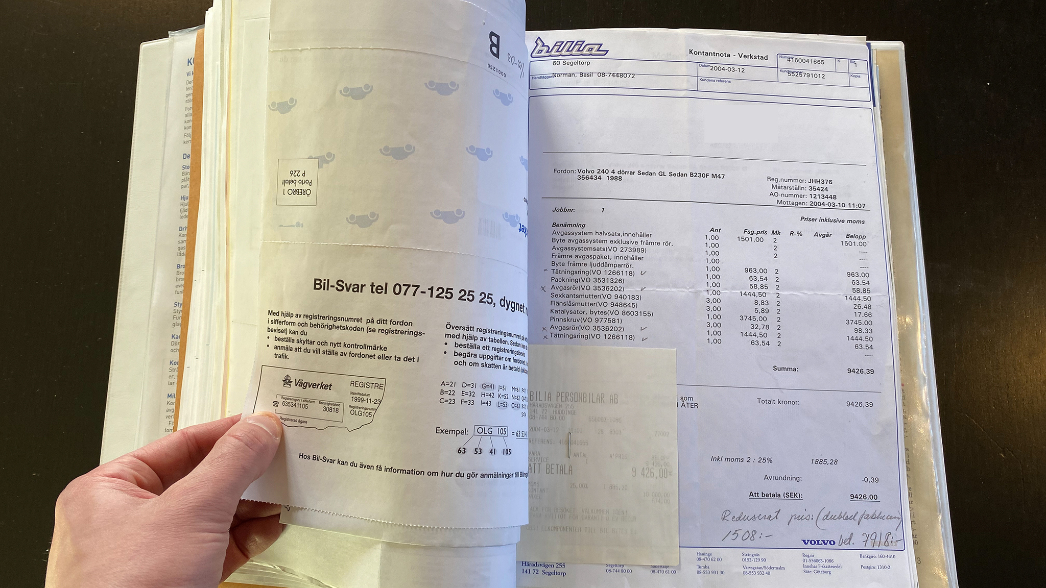 Dokumentation för 1988 Volvo 240 GL