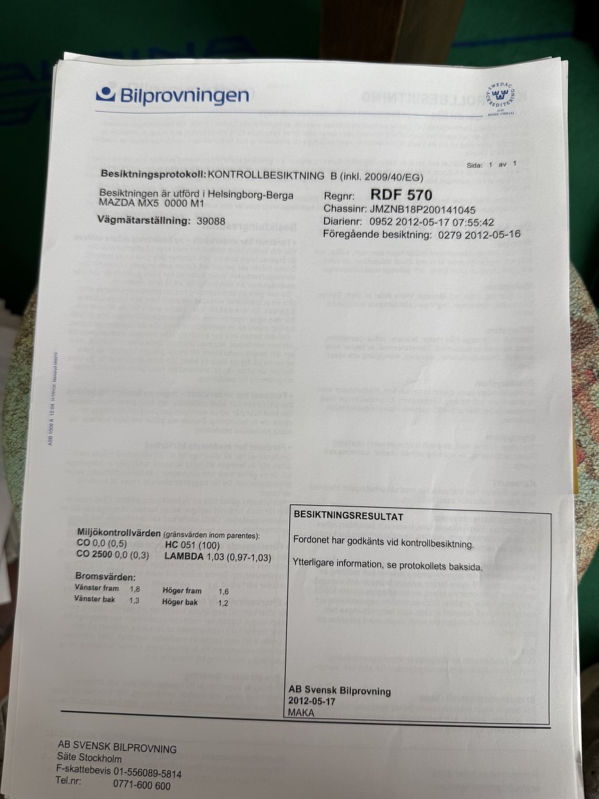 Documentation for 1999 Mazda MX-5