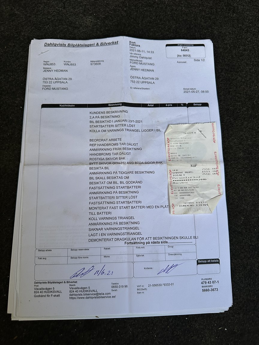 Dokumentation för 2000 Ford Mustang Convertible 3.8 V6 Automat