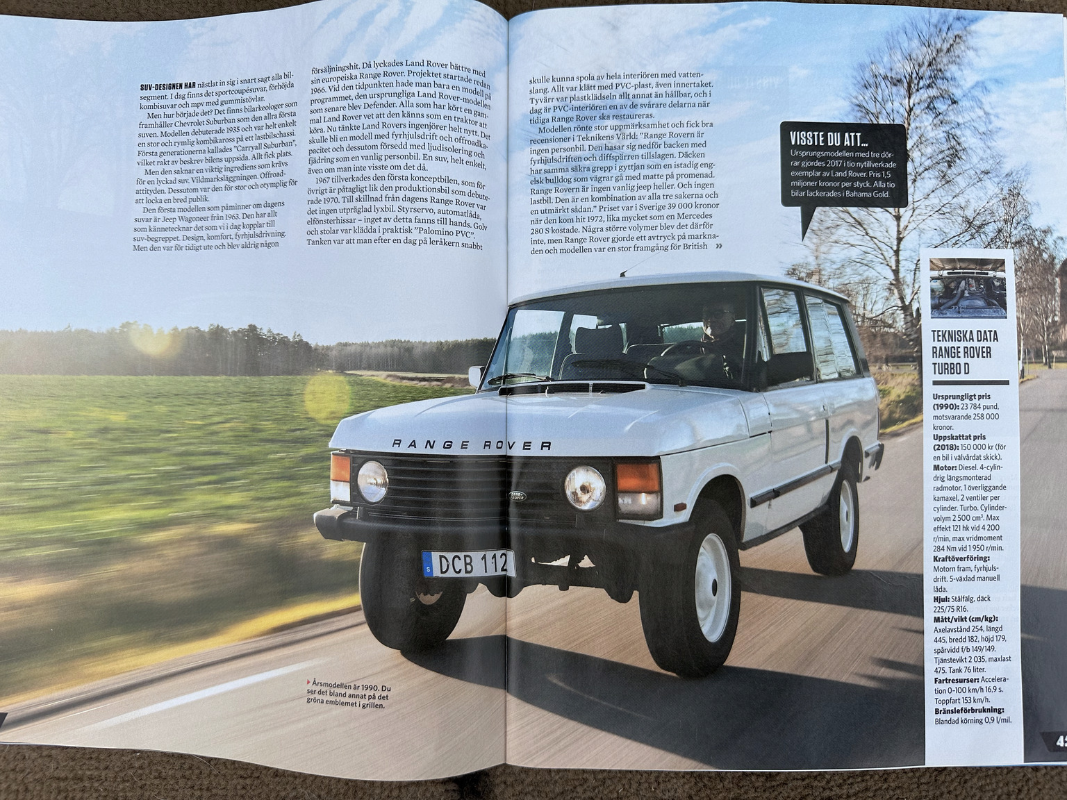 Dokumentation för 1990 Range Rover Classic