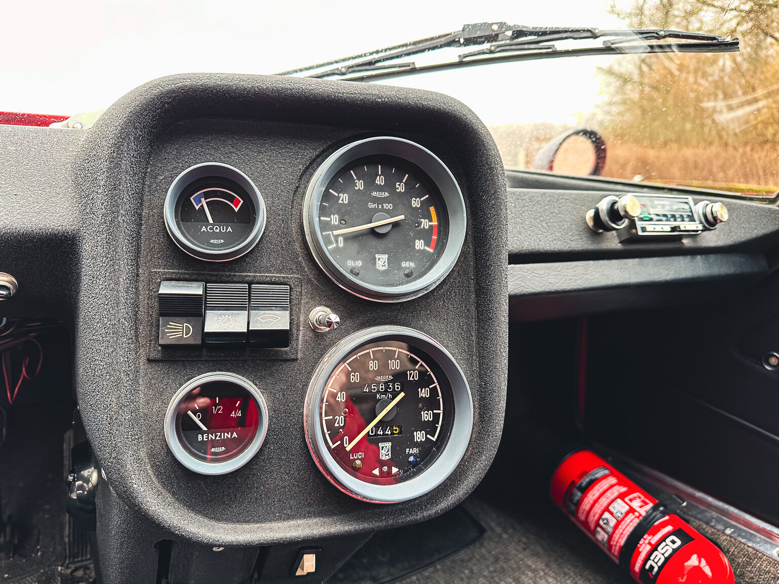 Interiörbild 1971 Fiat Lombardi Grand Prix 850