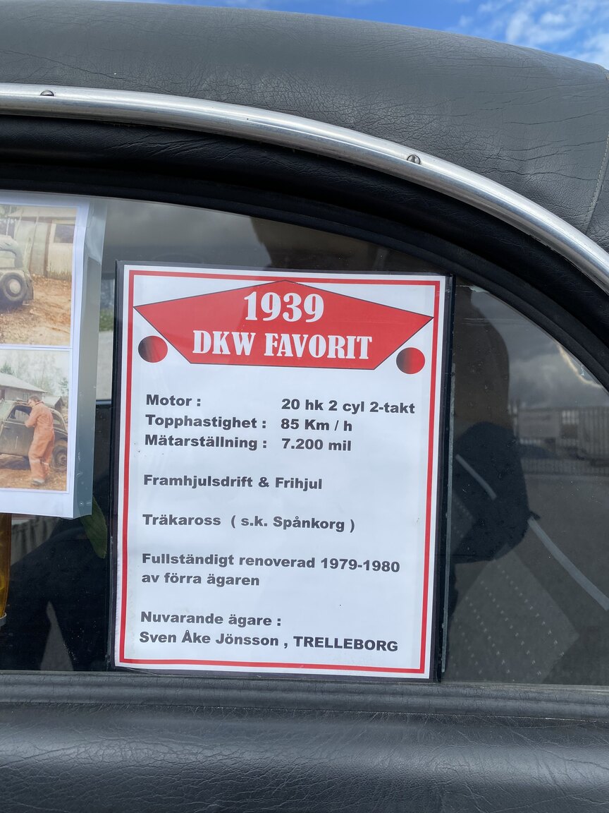 Dokumentation för 1939 DKW Favorit Sedan