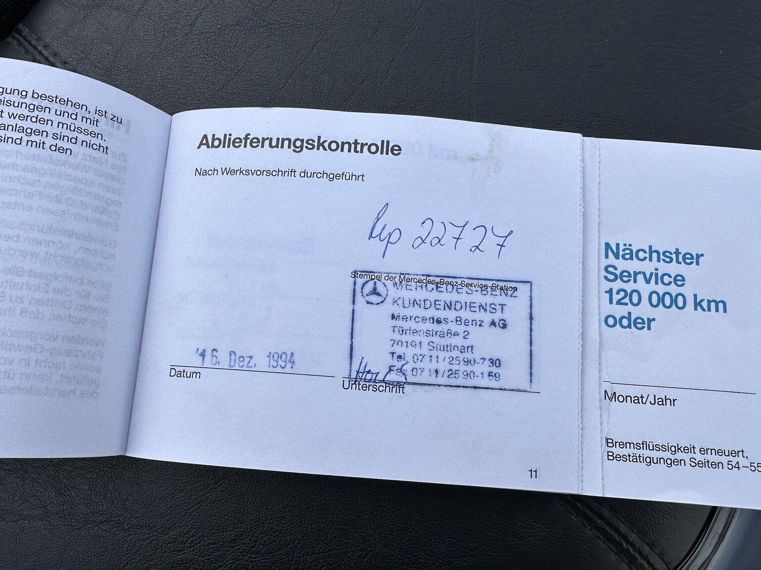 Dokumentation för 1995 Mercedes-Benz SL 500