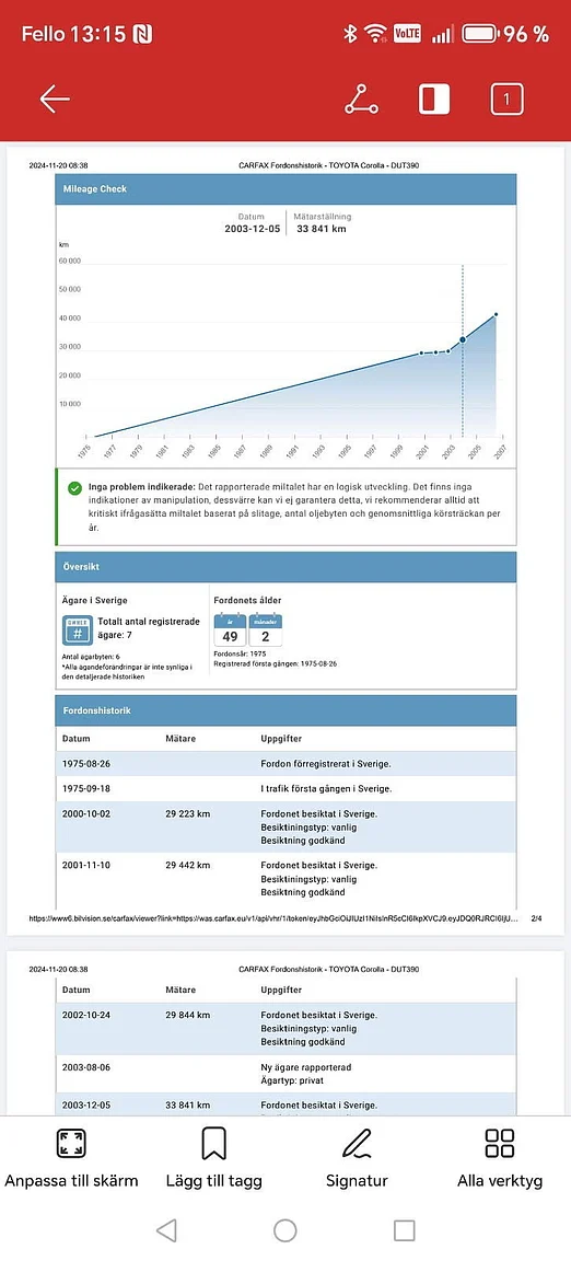 Dokumentation för 1975 Toyota Corolla KE30 (3)