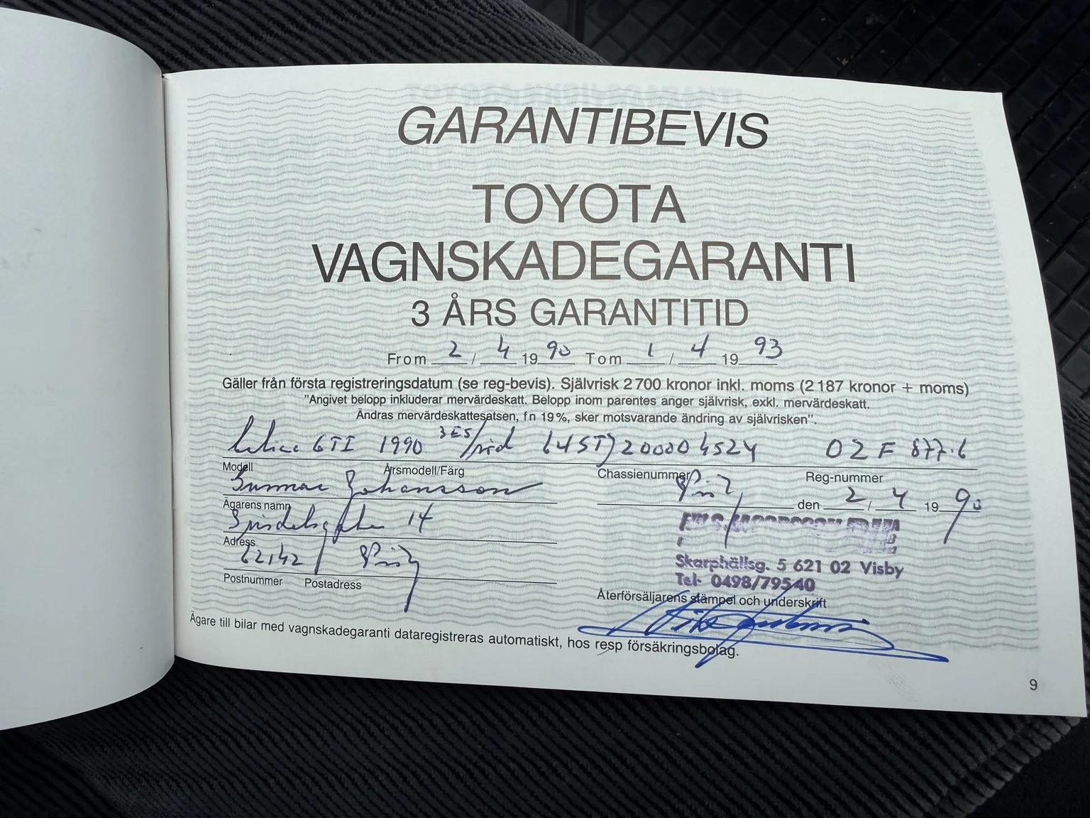 Dokumentation för 1990 Toyota Celica (8)