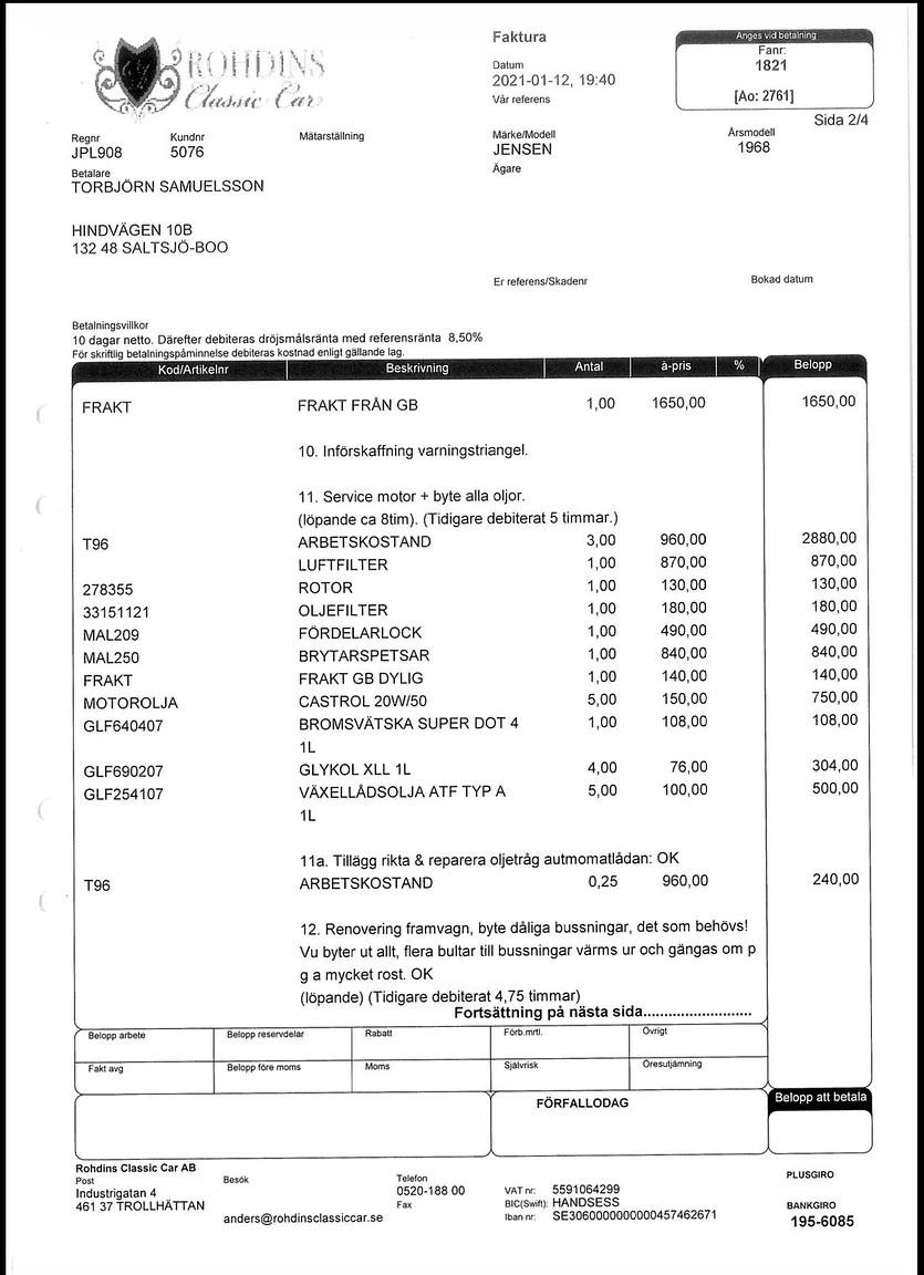Documentation for 1968 Jensen Interceptor (5)