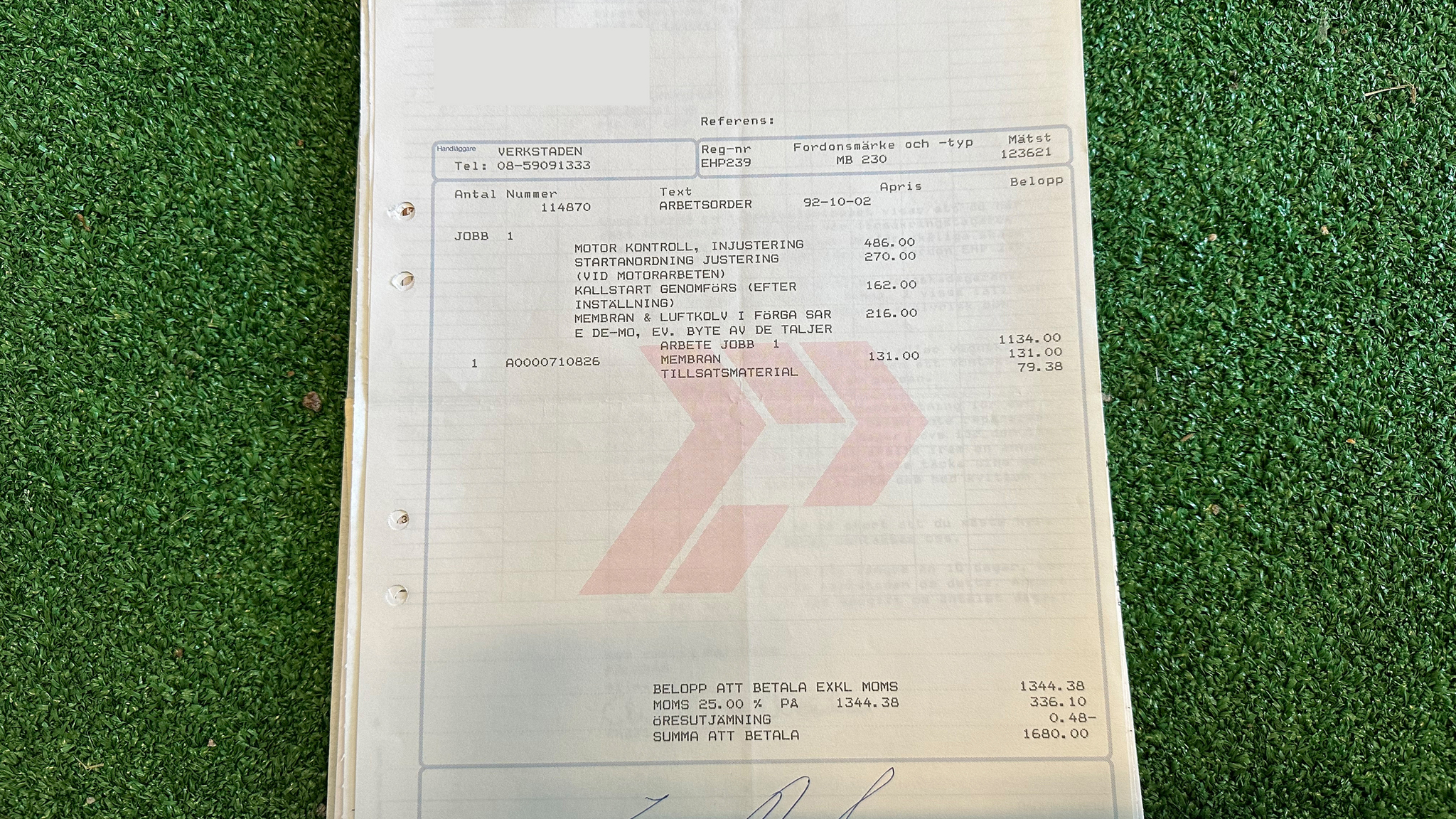 Dokumentation för 1979 Mercedes Benz 230