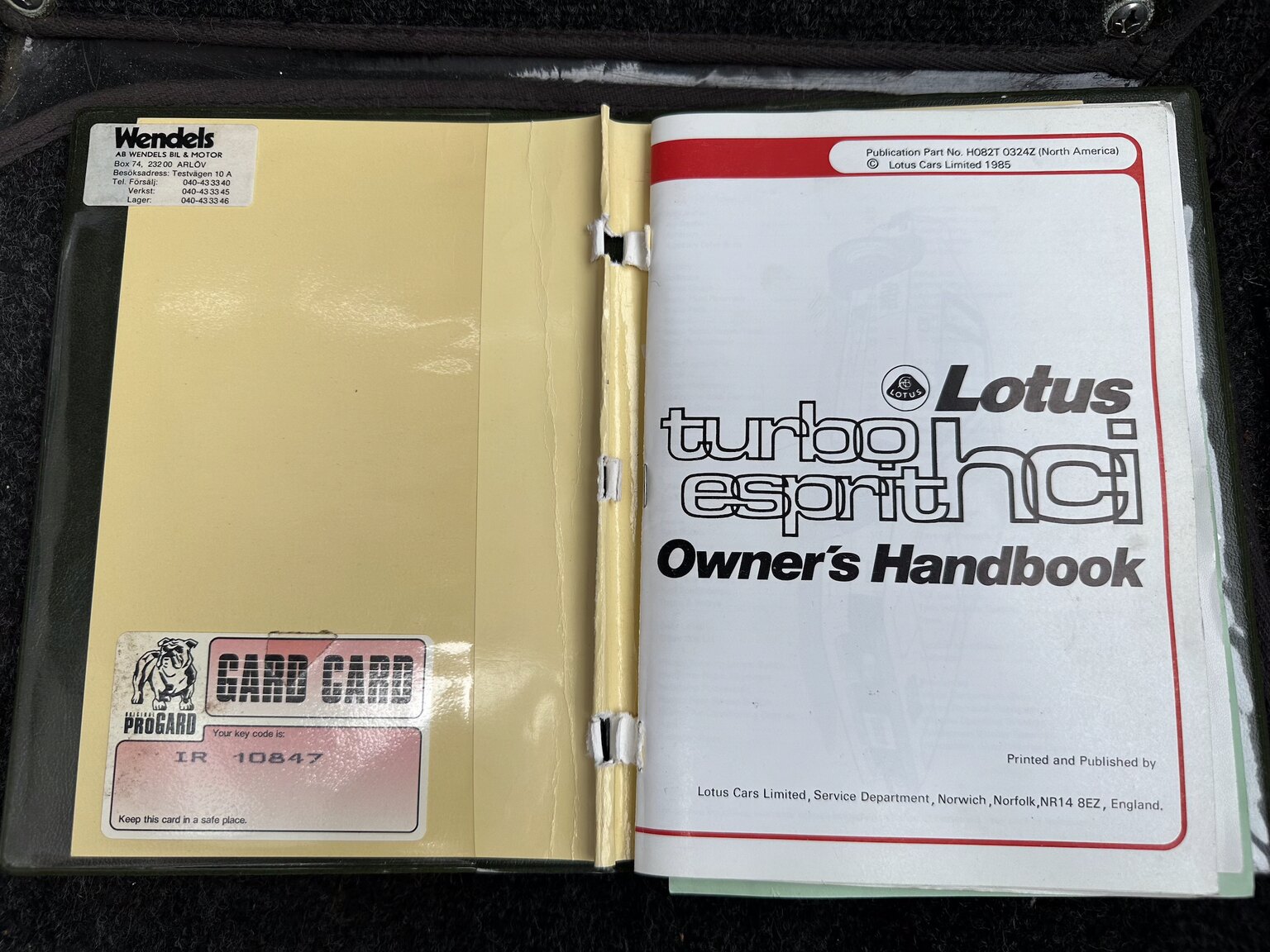 Dokumentation, 1987 Lotus Esprit Turbo HCi (3)