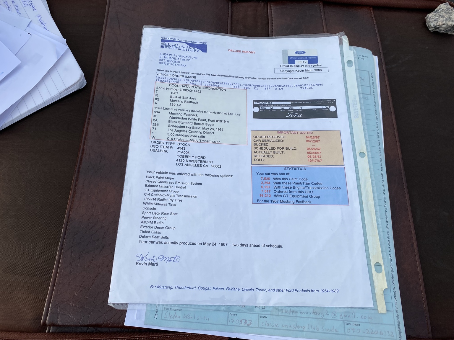 Dokumentation, 1967 Ford Mustang Fastback (14)