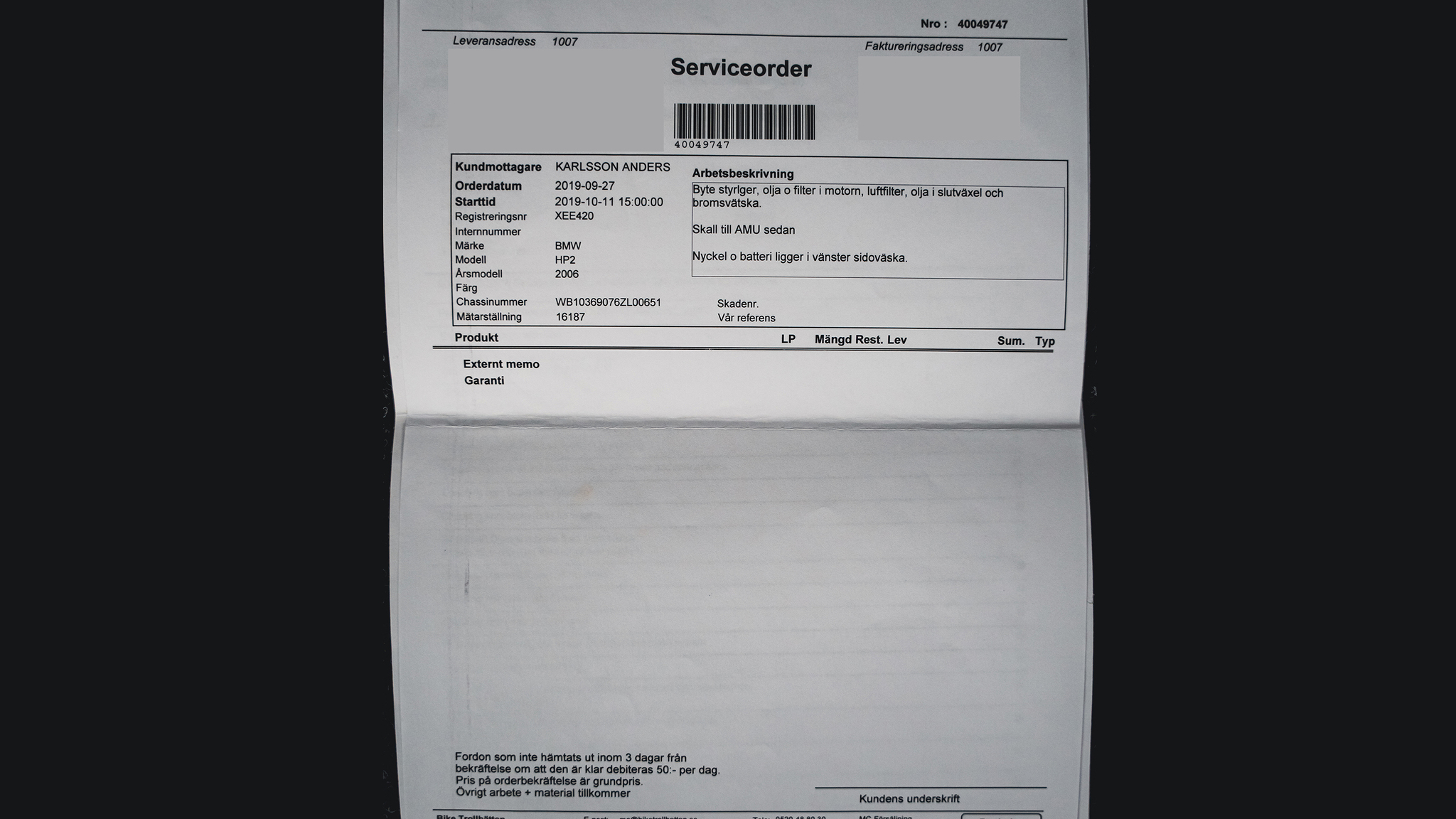 Dokumentation, 2006 BMW HP2