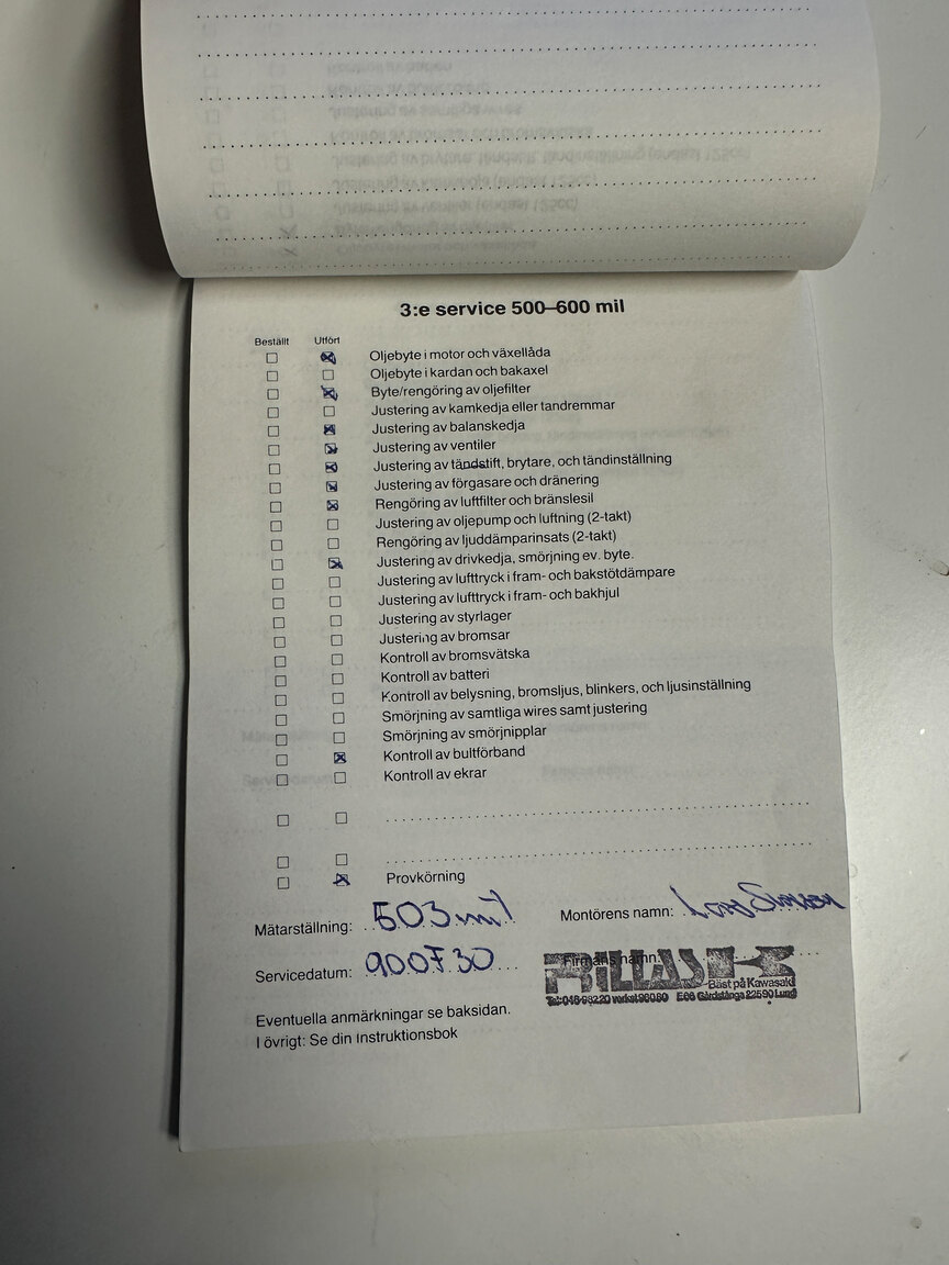 Dokumentation för 1990 Kawasaki ZX900R