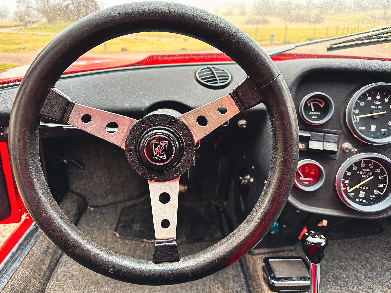 Interiörbild 1971 Fiat Lombardi Grand Prix 850