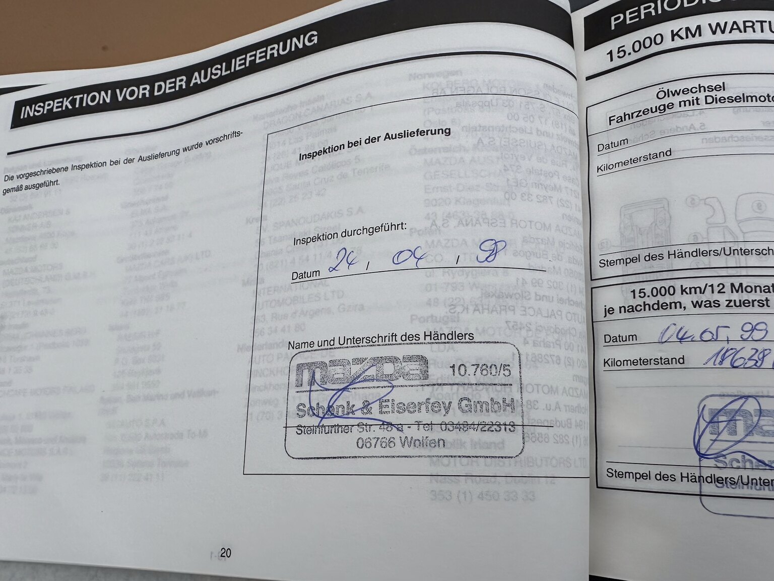 Dokumentation, 1998 Mazda Miata MX-5 NB