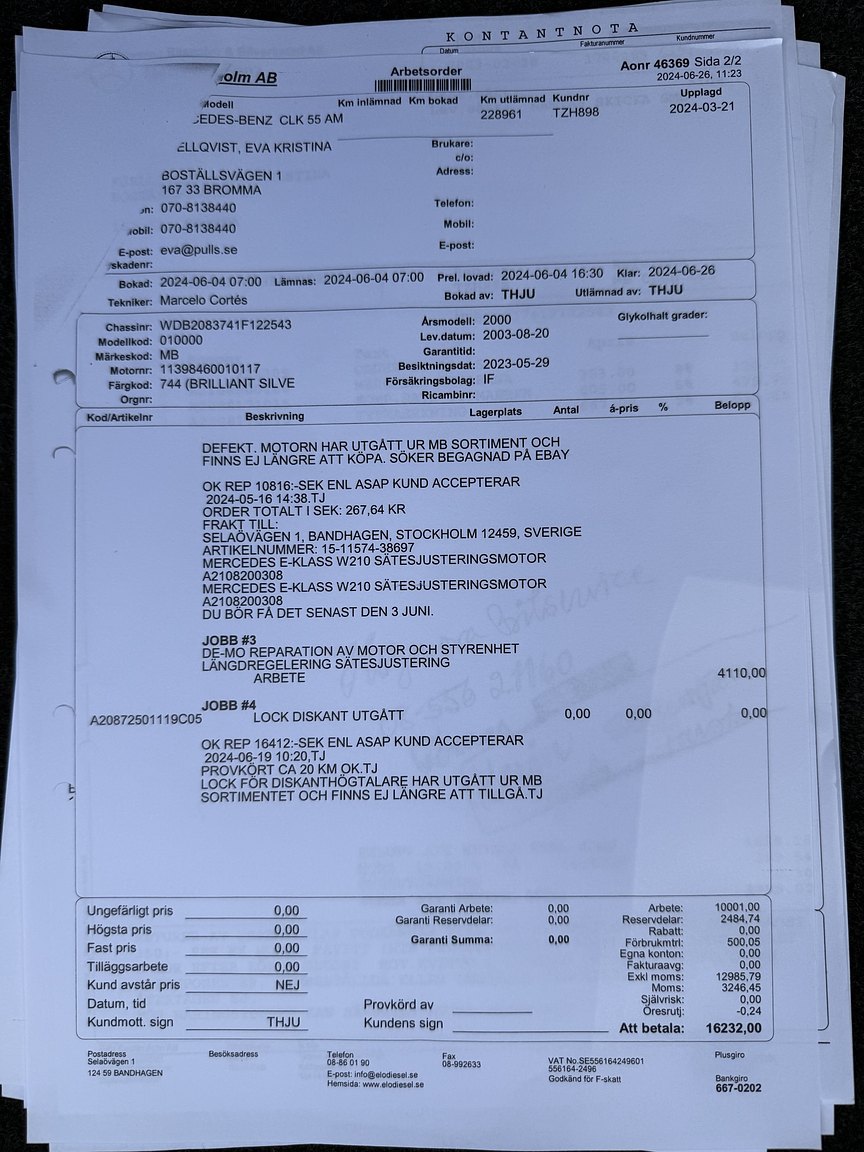 Documentation for 2000 Mercedes-Benz CLK 55 AMG Coupé