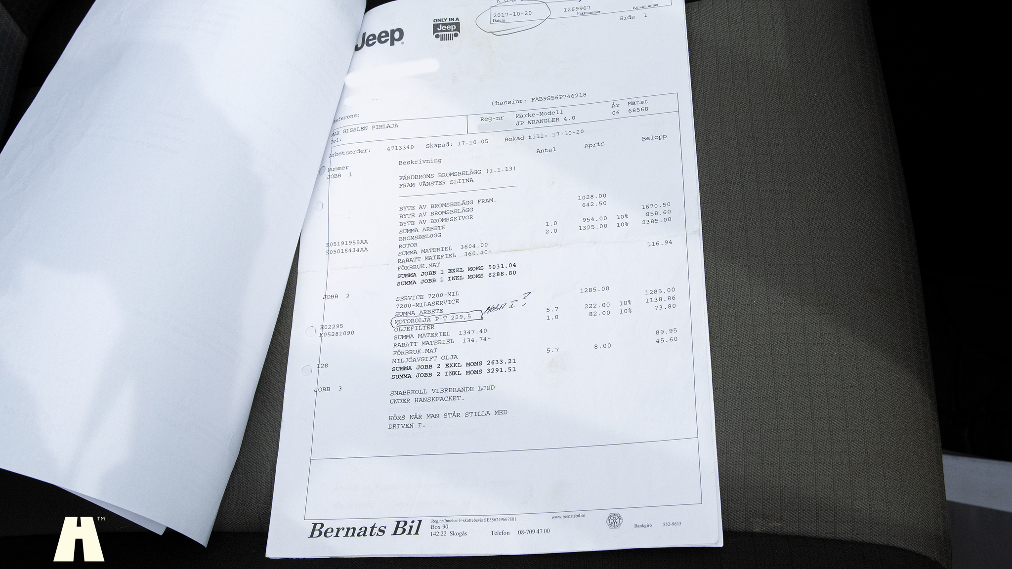 Dokumentation för 2006 Jeep Wrangler 4.0L Sahara 