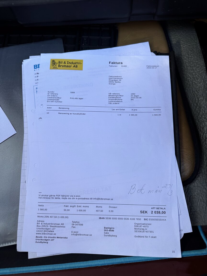 Dokumentation för 1974 SAAB 99 