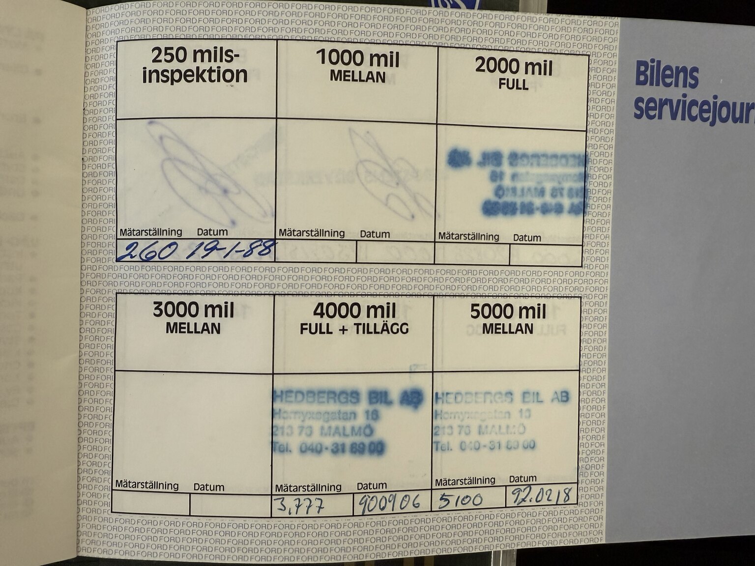 Dokumentation för 1988 Ford Fiesta XR2