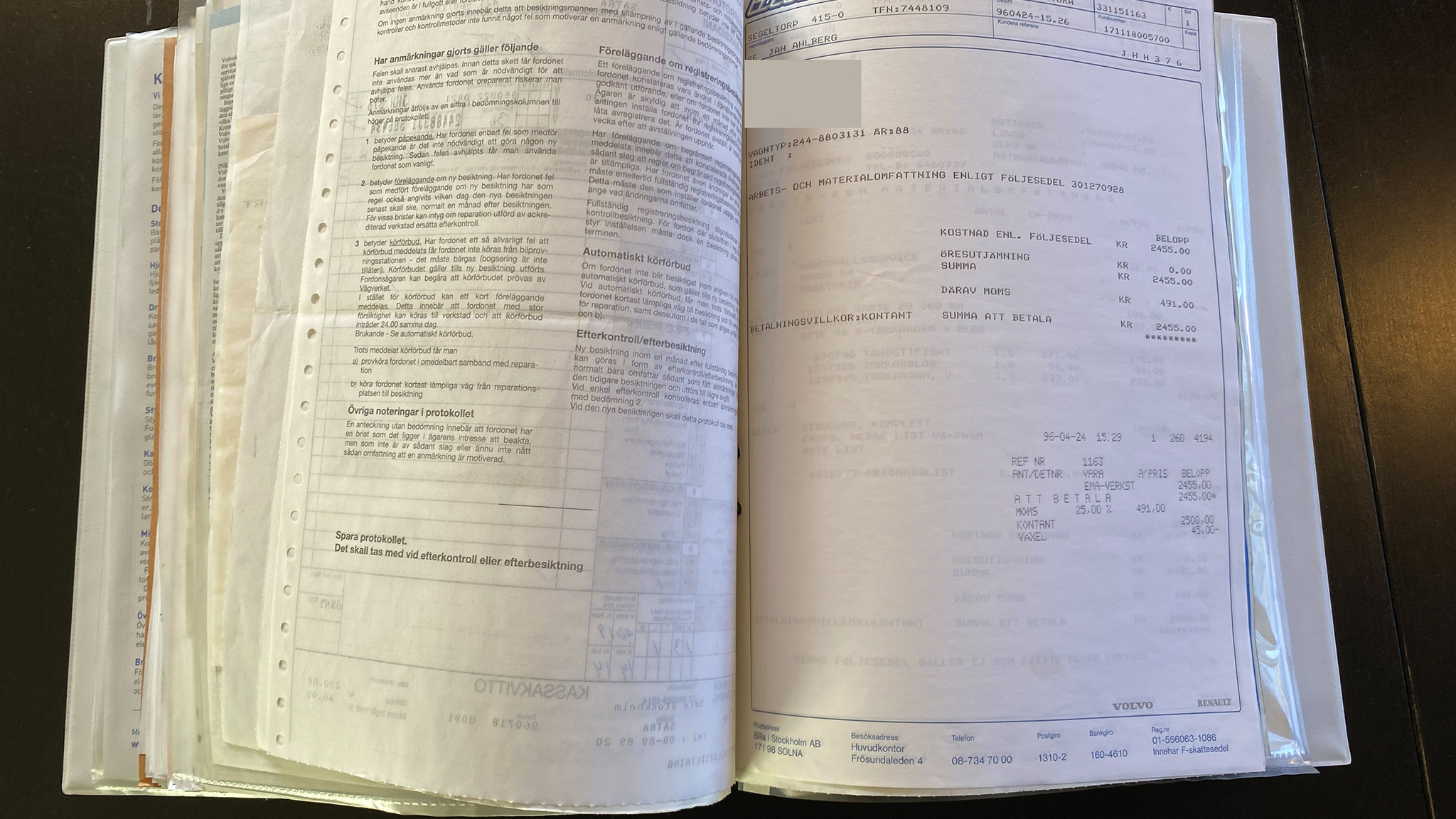 Dokumentation för 1988 Volvo 240 GL