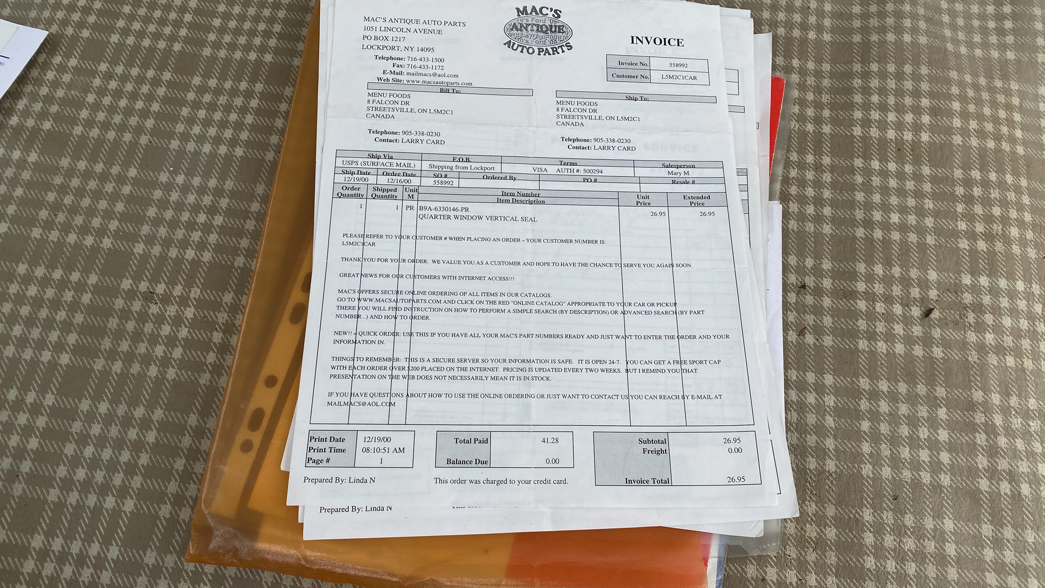 Dokumentation för 1959 Ford Thunderbird hardtop