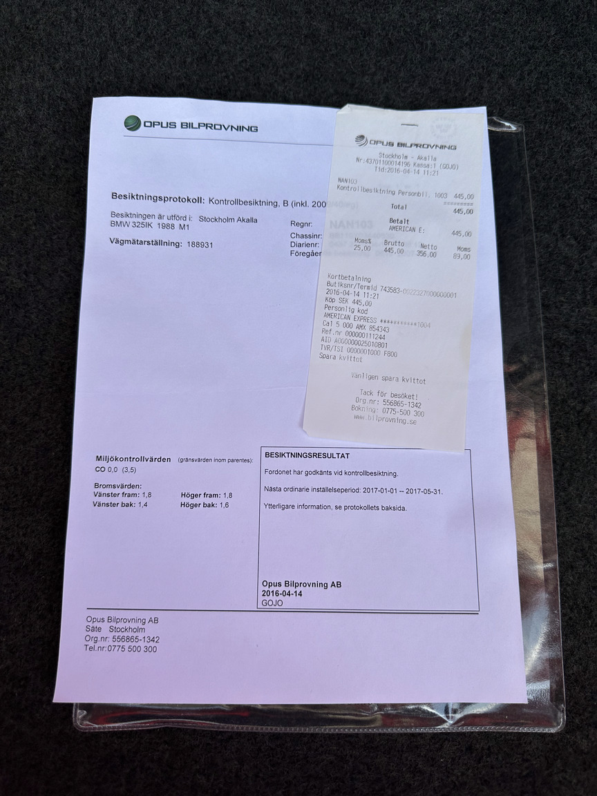 Documentation for 1988 BMW 325 Cabriolet (E30)
