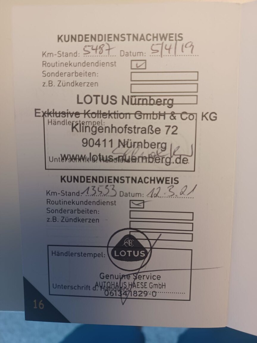 Dokumentation för 2015 Lotus Evora S