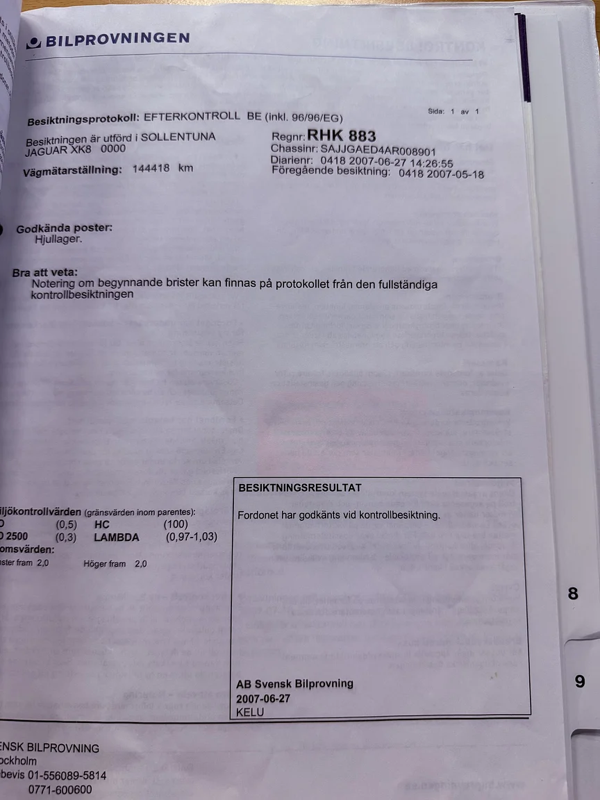 Dokumentation, 1997 Jaguar XK8 (53)