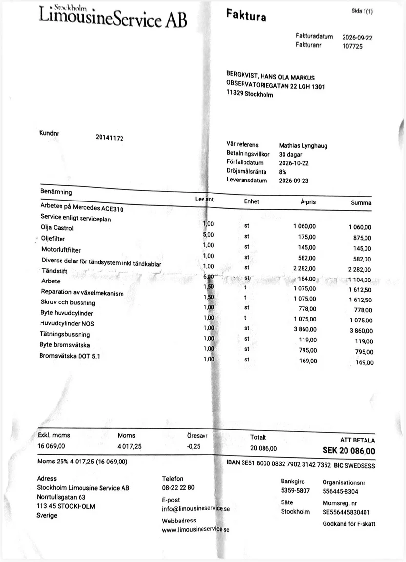 Dokumentation för 1966 Mercedes-Benz 250 S (1)