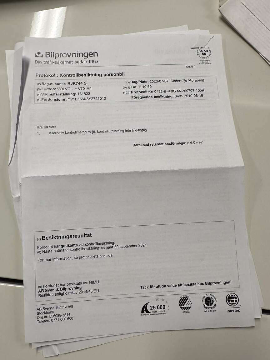 Documentation for 2000 Volvo V70 XC