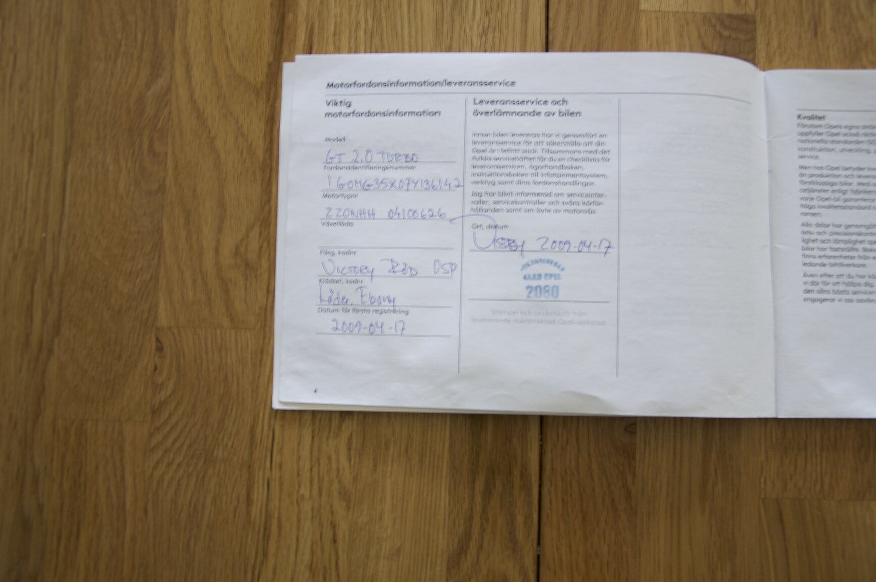 Dokumentation för 2007 Opel GT 2.0 Turbo