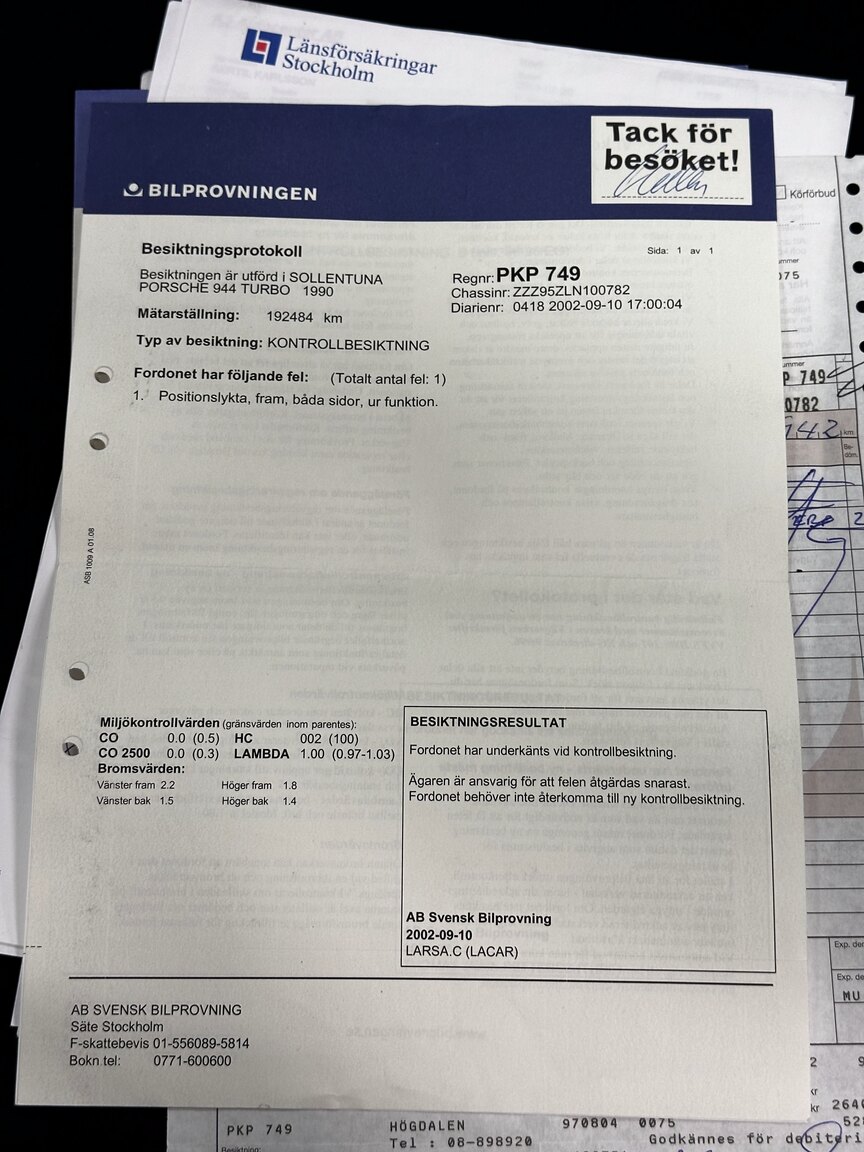 Documentation for 1990 Porsche 944 Turbo