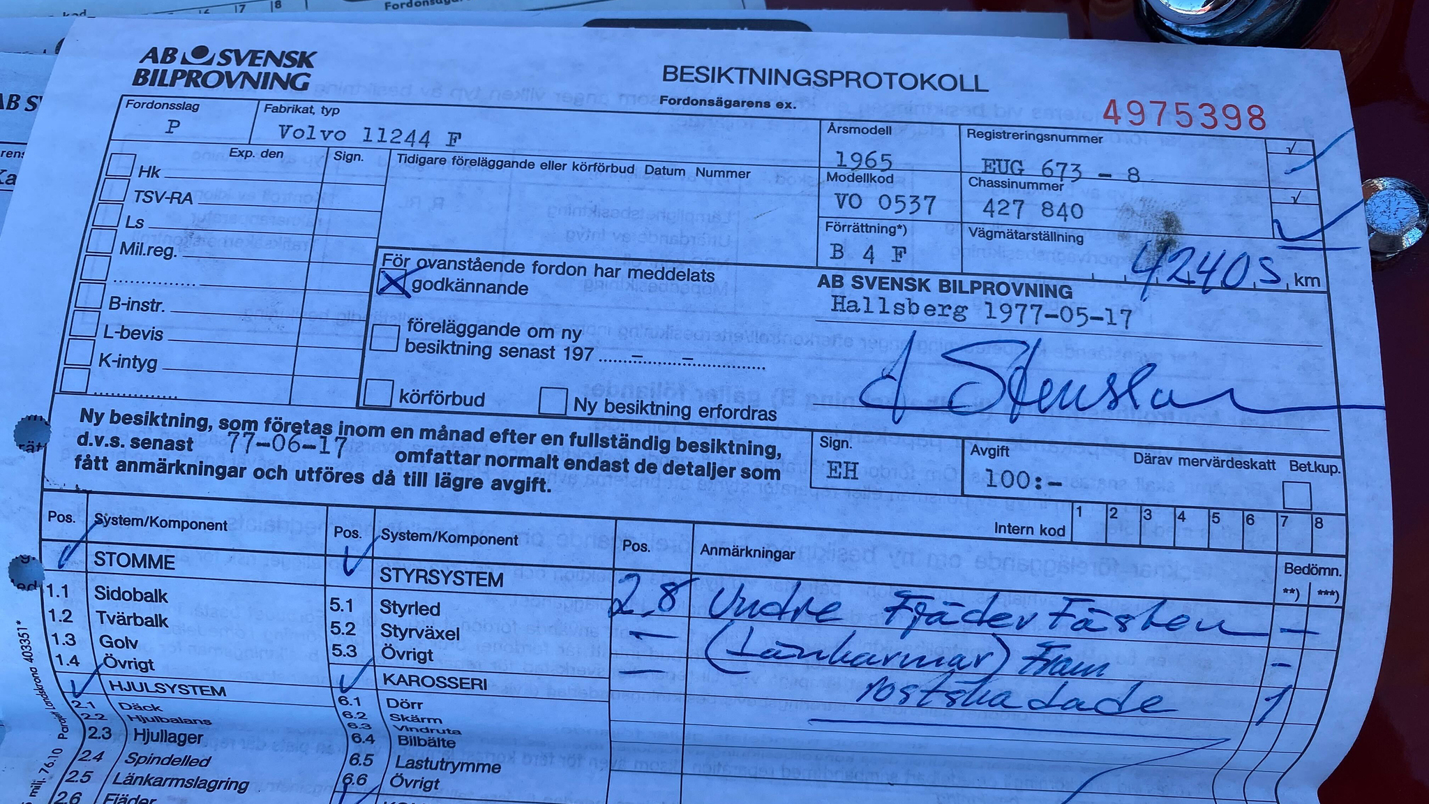 Documentation for 1965 Volvo PV 544 Sport (22)