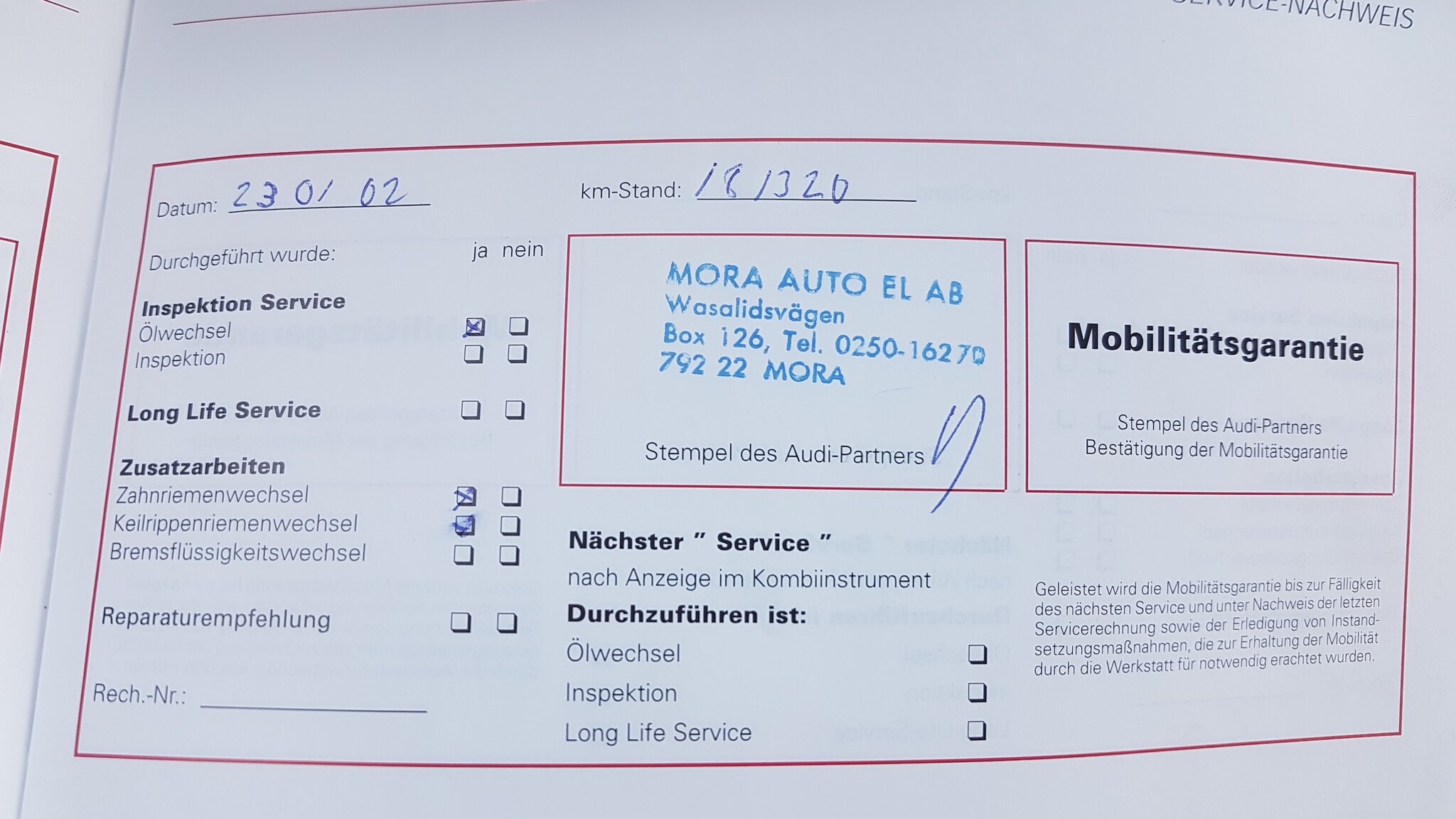 Dokumentation för 2000 Audi S6 Avant