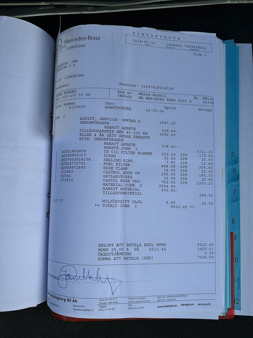 Documentation for 2002 Mercedes SL 55 AMG