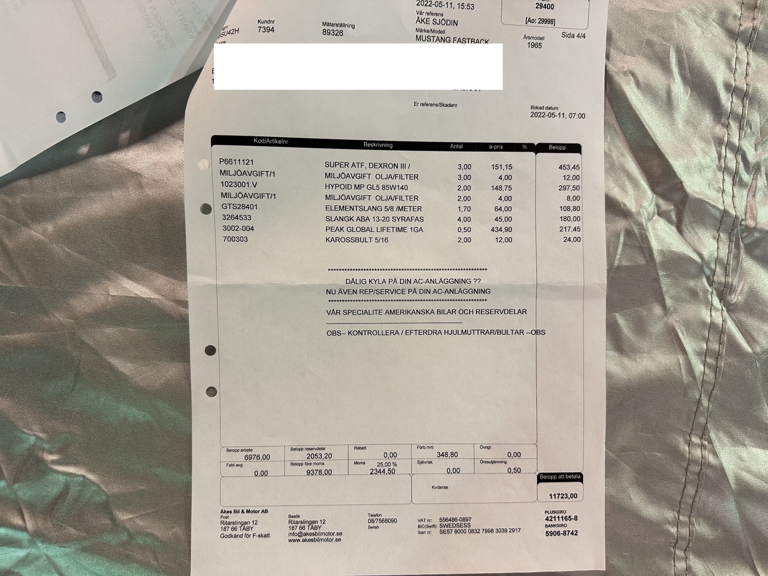 Documentation for 1965 Ford Mustang 289 Fastback (5)