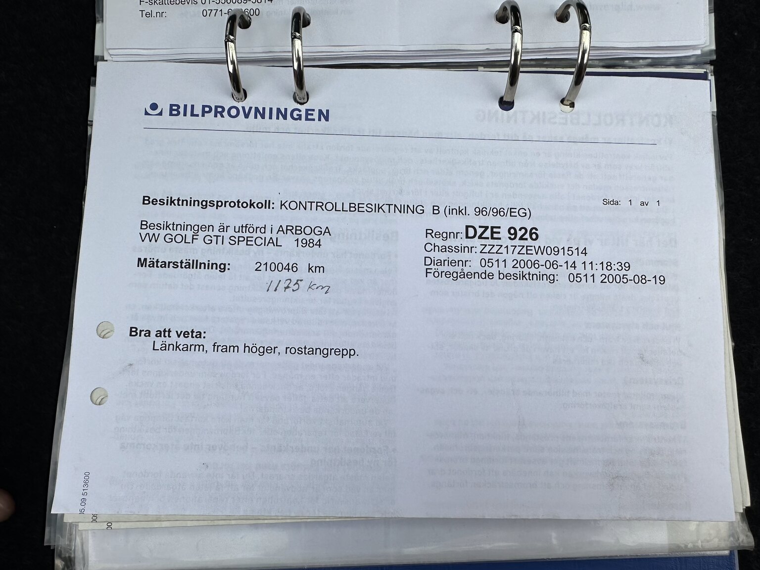 Documentation for 1984 Volkswagen Golf GTI Special