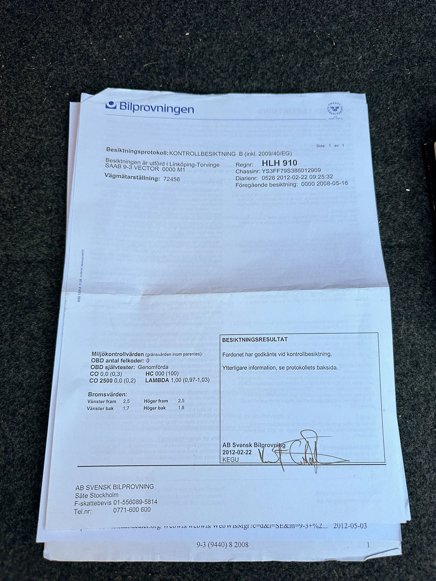 Dokumentation för 2008 SAAB 9-3 Vector 2.0T Cabriolet (7)