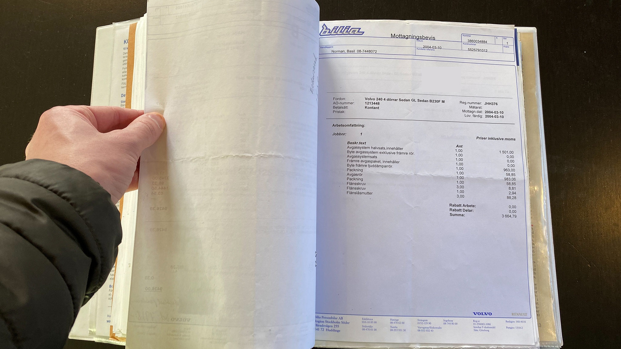 Dokumentation för 1988 Volvo 240 GL