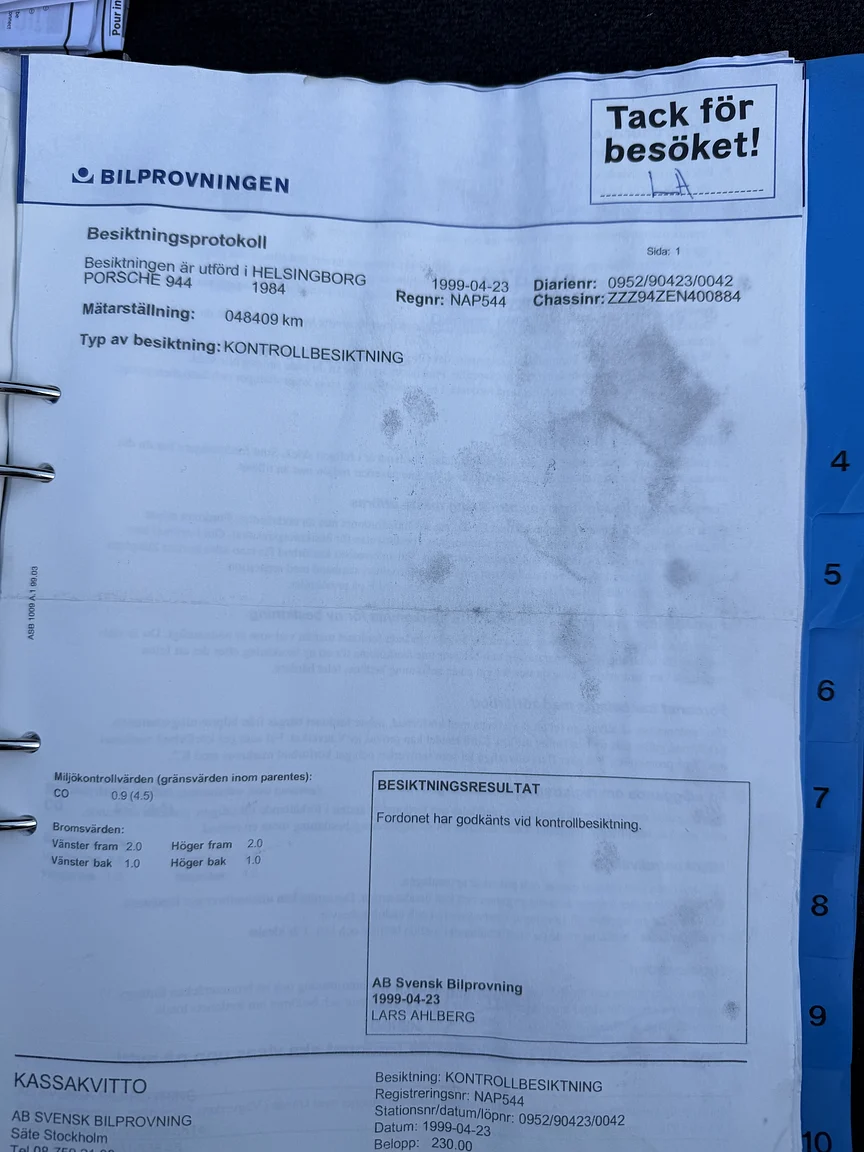 Dokumentation för 1984 PORSCHE 944 Targa (34)