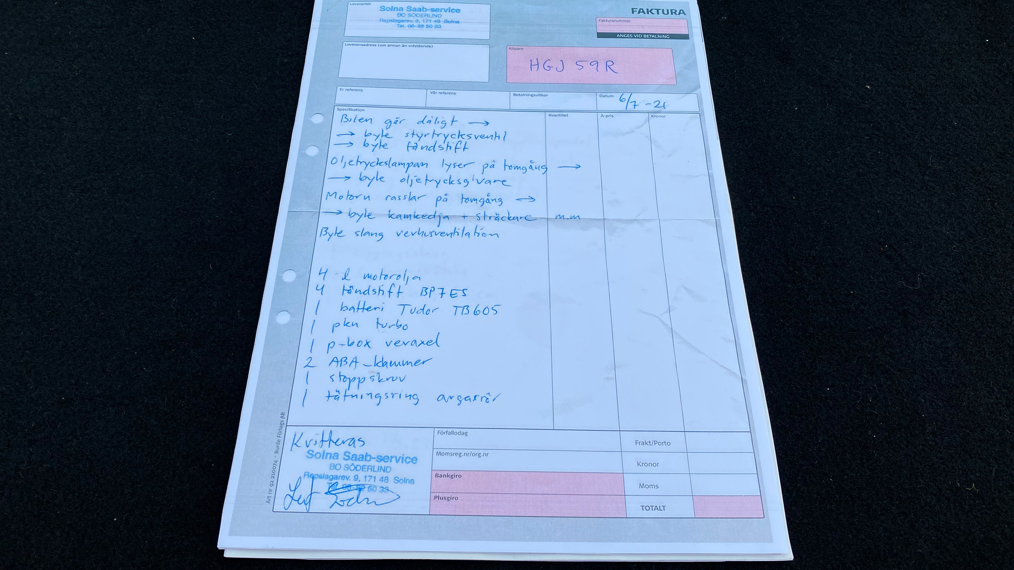 Dokumentation för 1979 Saab 900 Turbo (16)