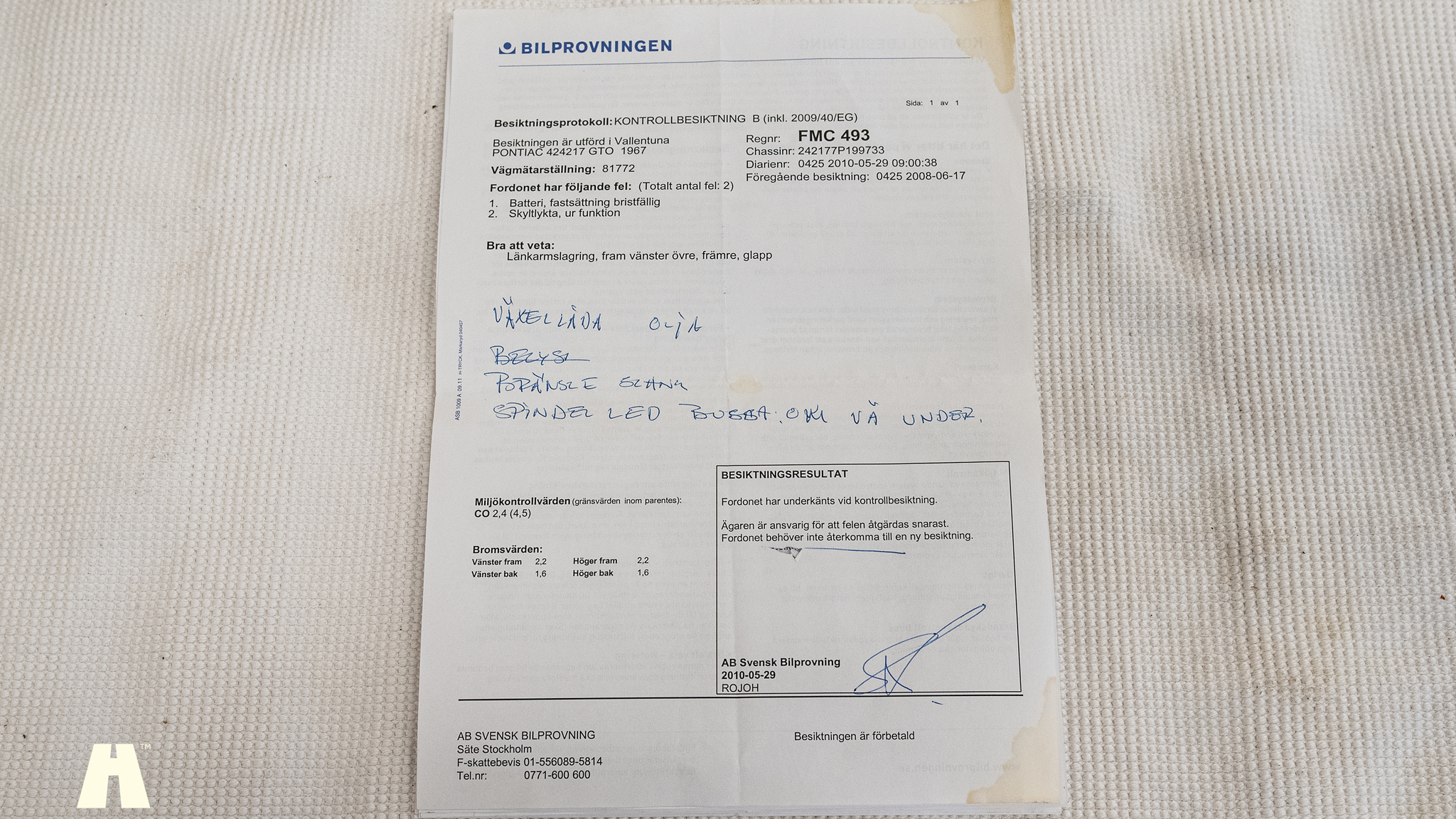 Documentation for 1967 Pontiac GTO Hardtop (5)